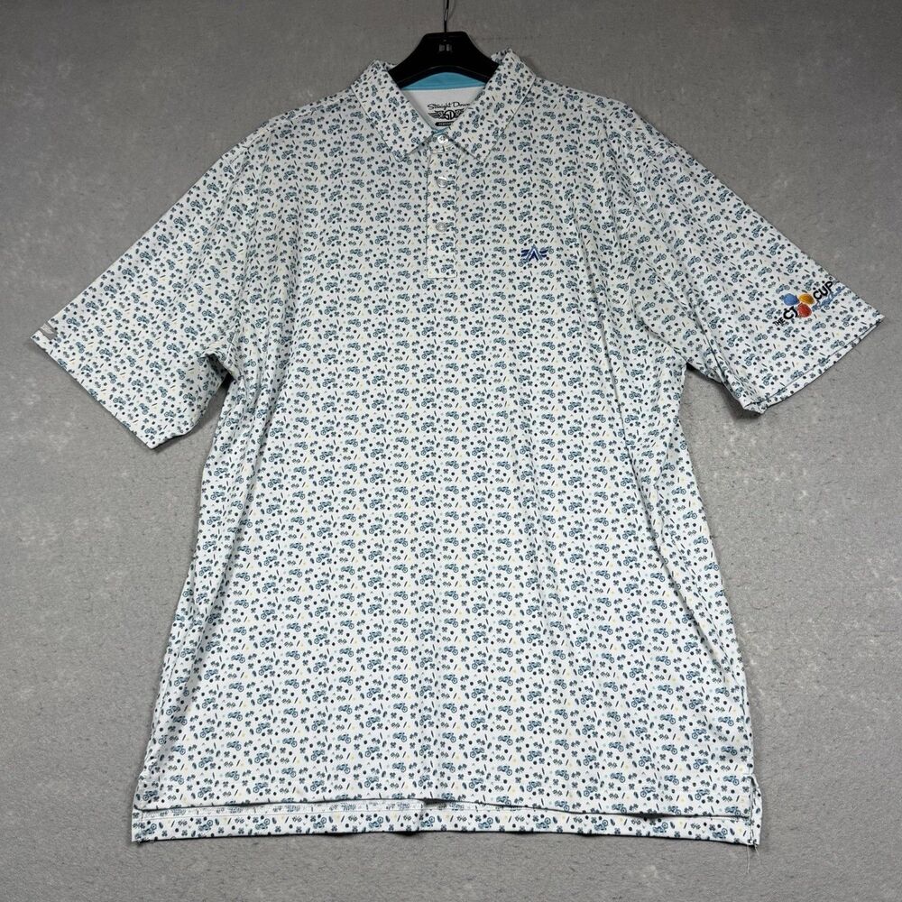 Straight Down Performance Congaree Golf Polo Shirt Motorcycles AOP Men's XL